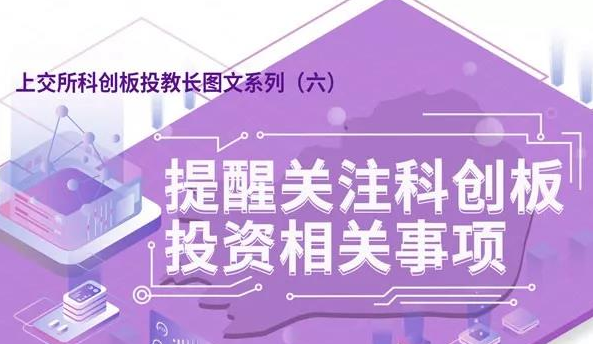 科创板投教长图文系列（六）：提醒关注科创板投资相关事项 